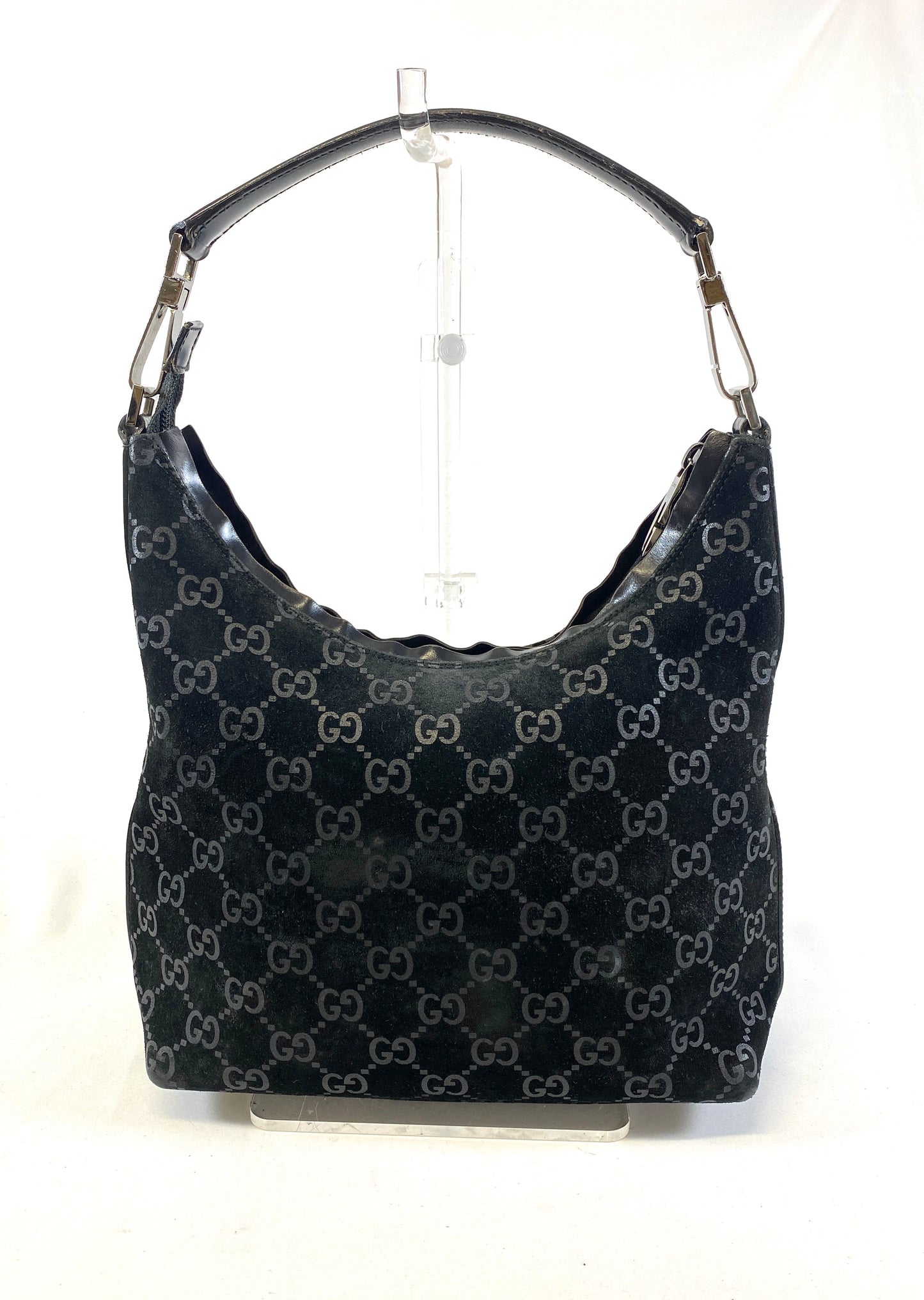 GUCCI One-shoulder Bag GG Pattern Suede Authentic AA556