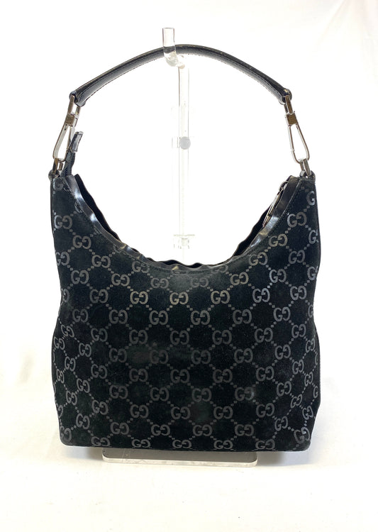 GUCCI One-shoulder Bag GG Pattern Suede Authentic AA556