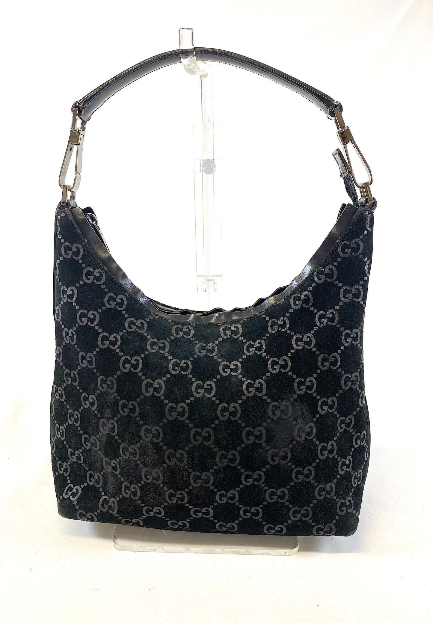 GUCCI One-shoulder Bag GG Pattern Suede Authentic AA556