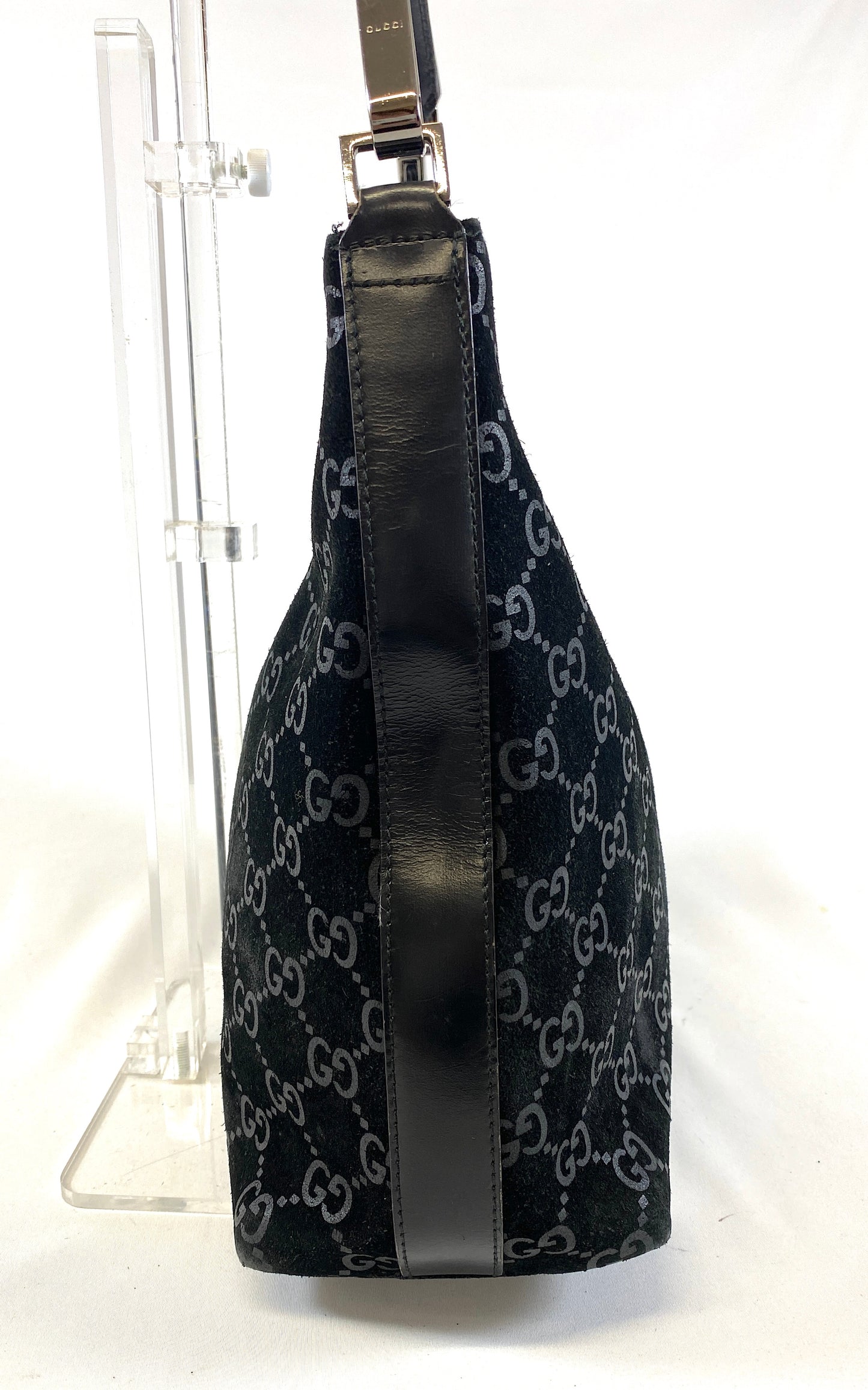 GUCCI One-shoulder Bag GG Pattern Suede Authentic AA556