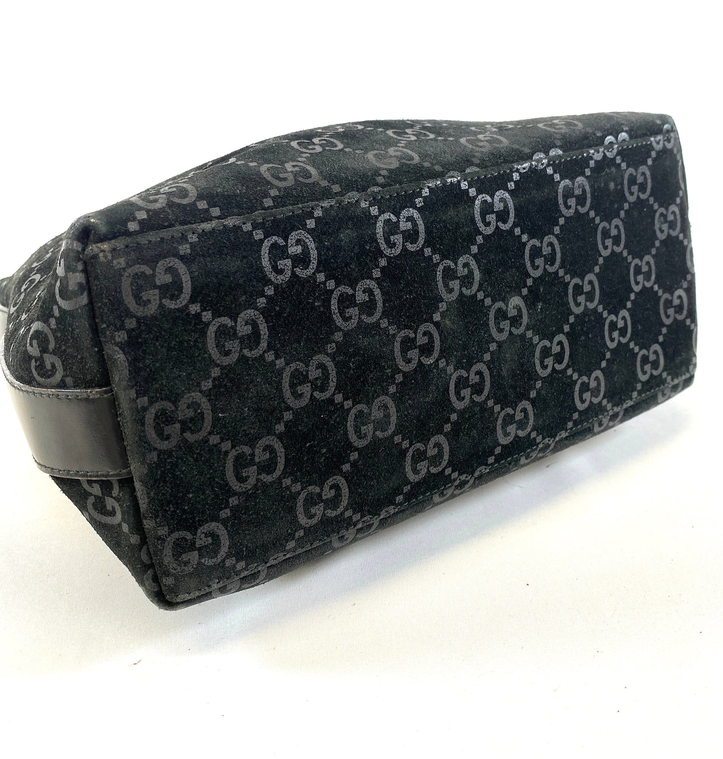 GUCCI One-shoulder Bag GG Pattern Suede Authentic AA556
