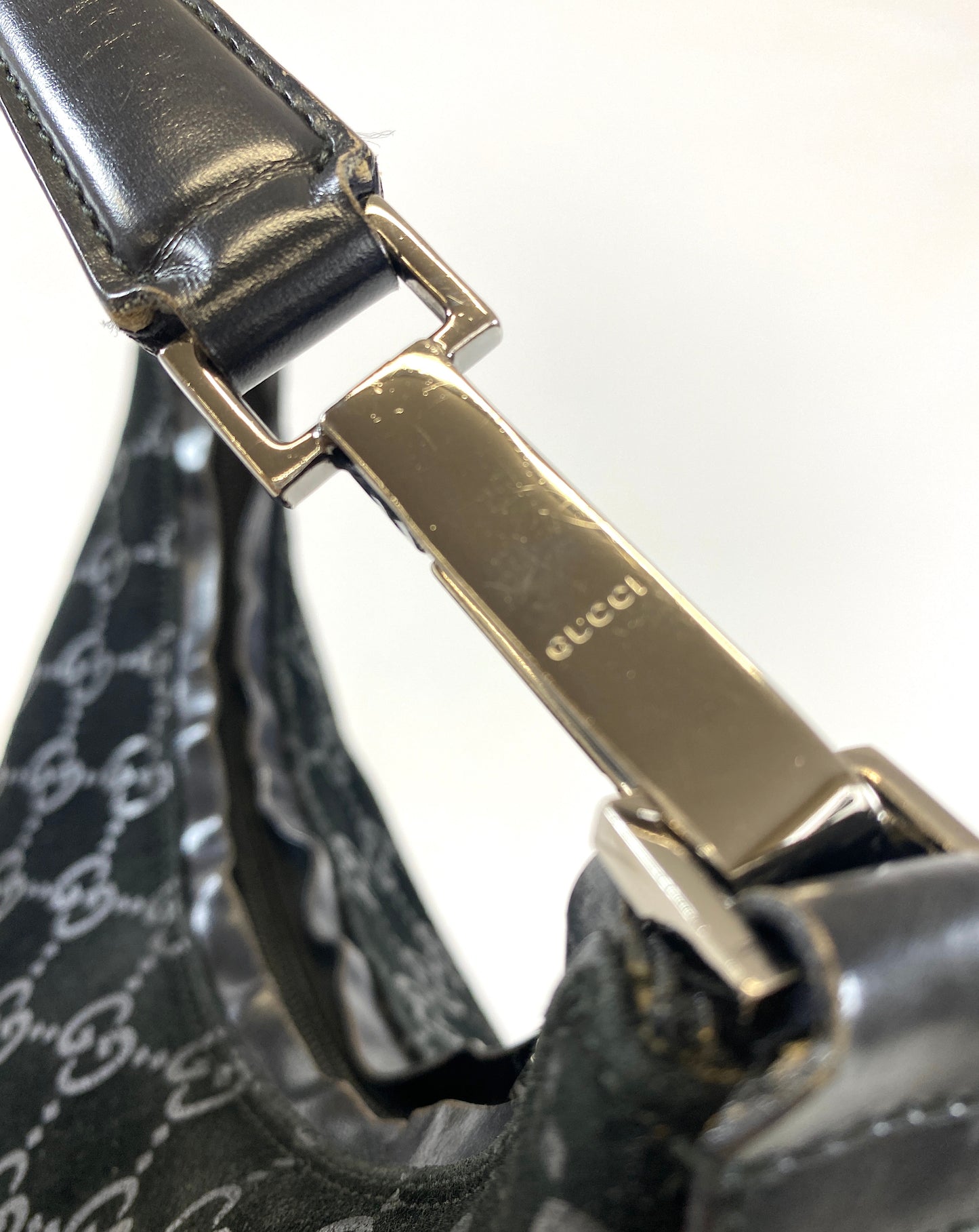 GUCCI One-shoulder Bag GG Pattern Suede Authentic AA556