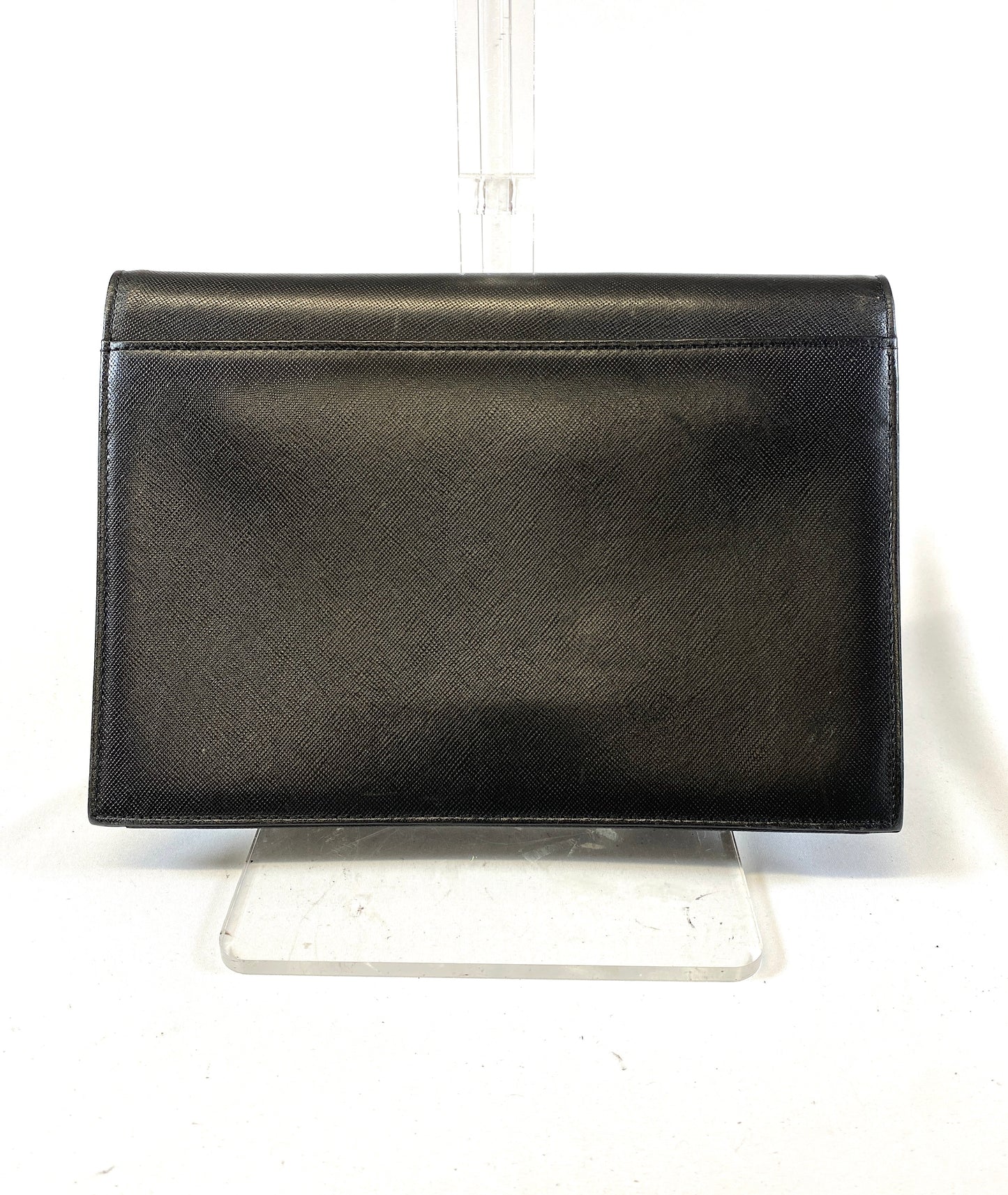 Yves Saint Laurent Clutch Bag Leather Authentic AA553