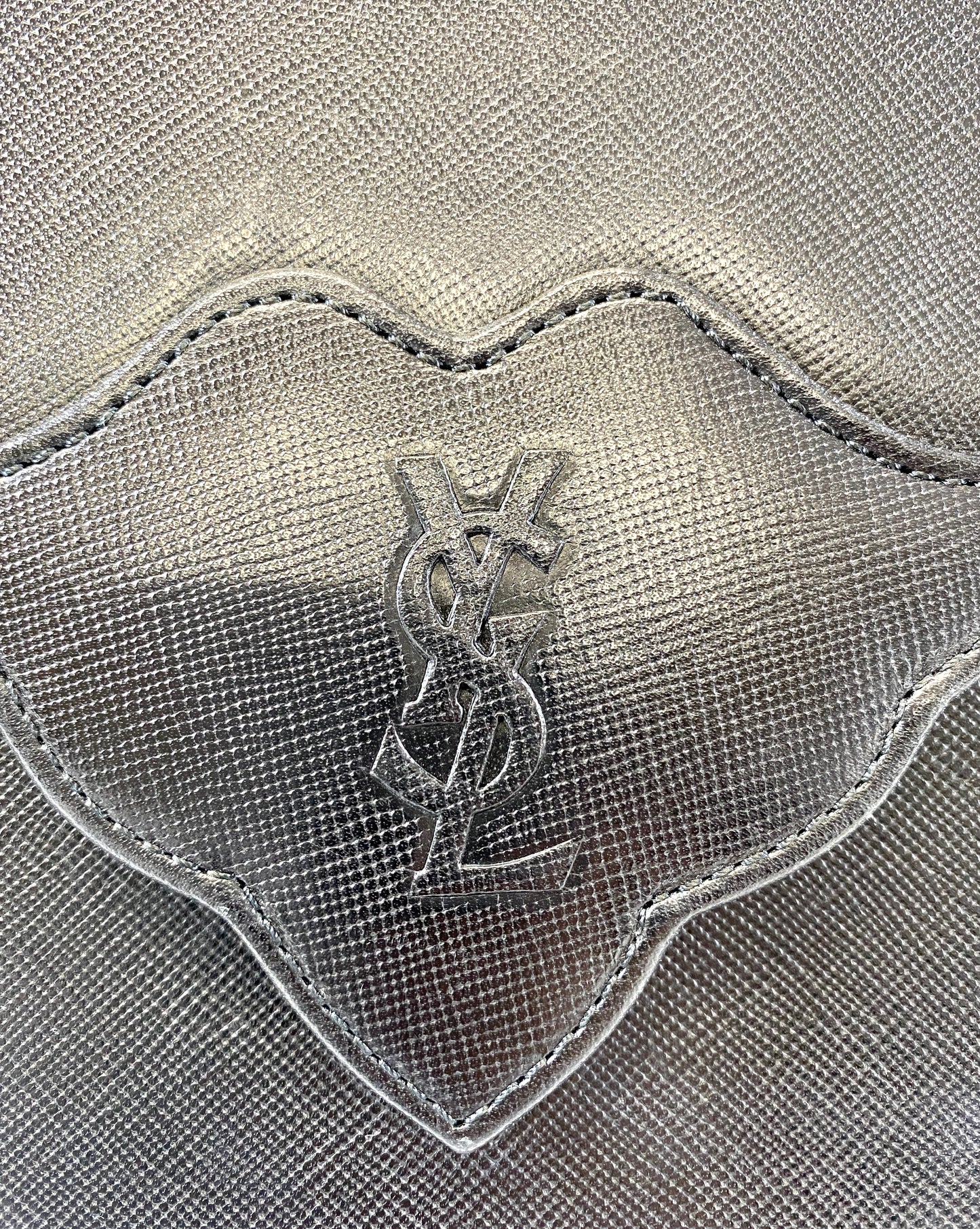 Yves Saint Laurent Clutch Bag Leather Authentic AA553