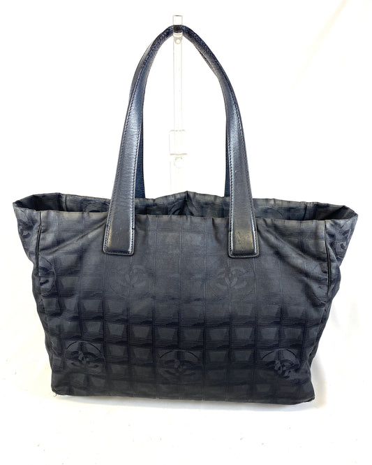 CHANEL New Travel Line Tote Bag Black Authentic AA602