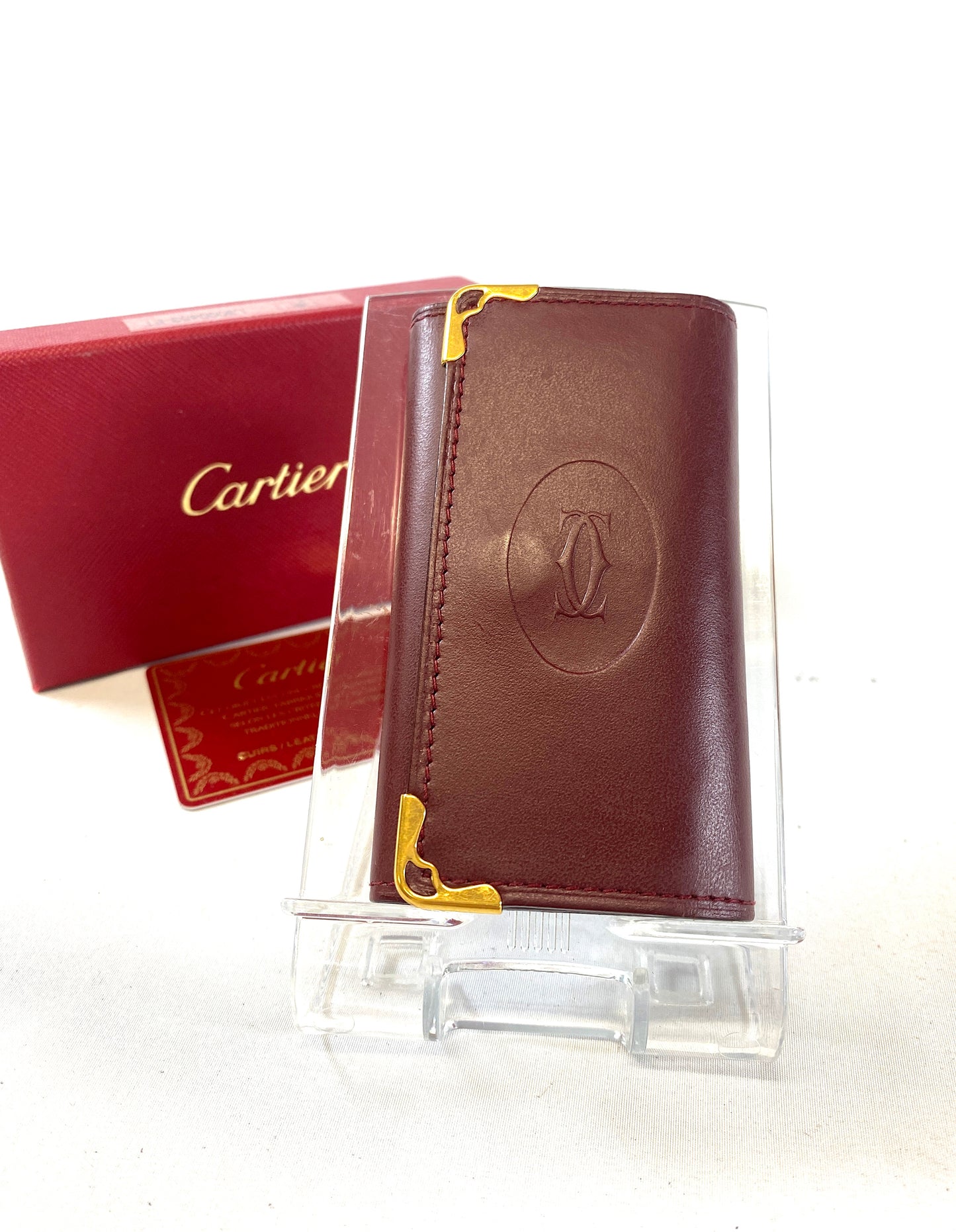 Cartier Mastline Key Case Bordeaux Authentic AA608