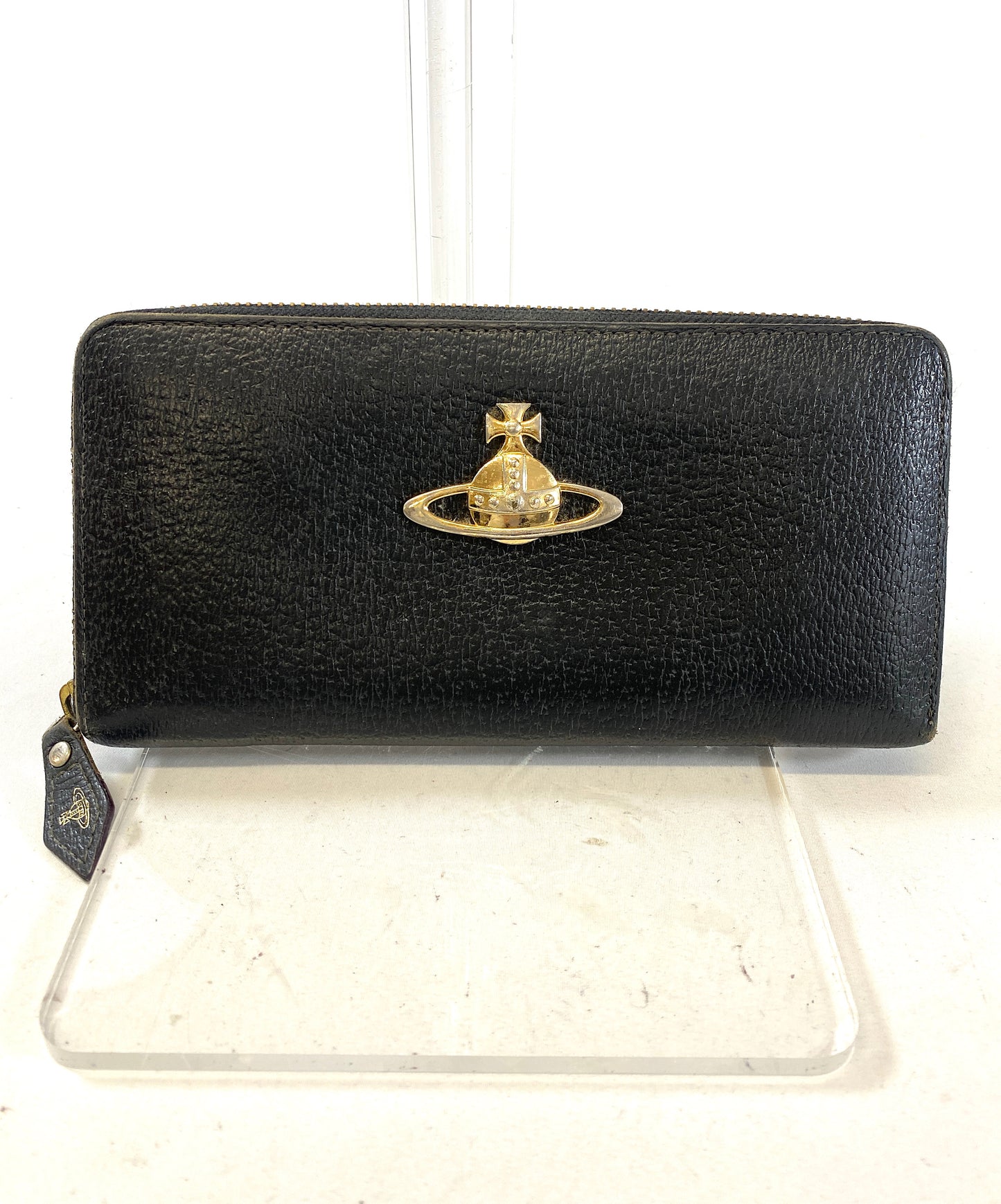 Vivienne Westwood Long Wallet Leather Round Zipper Authentic AA612