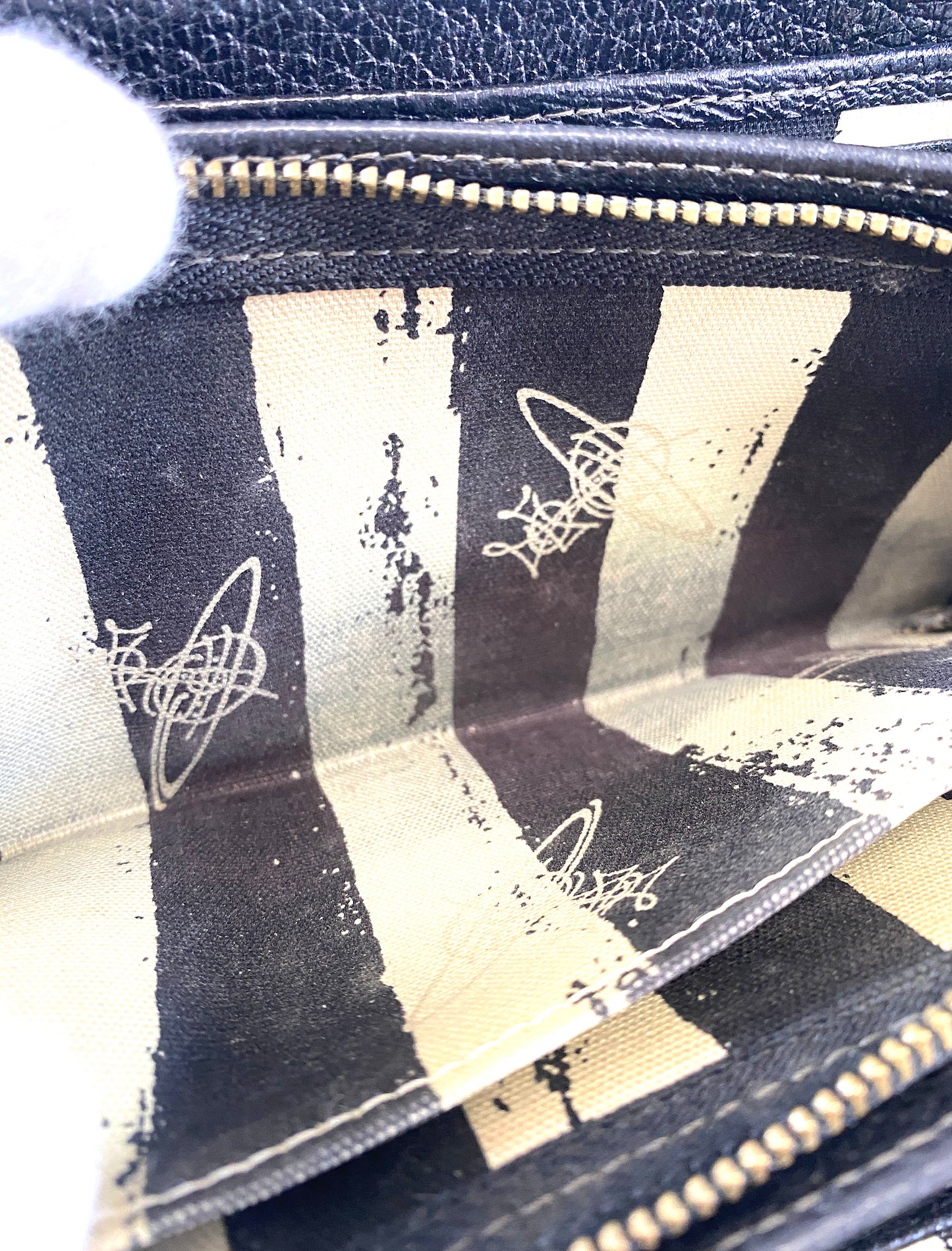 Vivienne Westwood Long Wallet Leather Round Zipper Authentic AA612