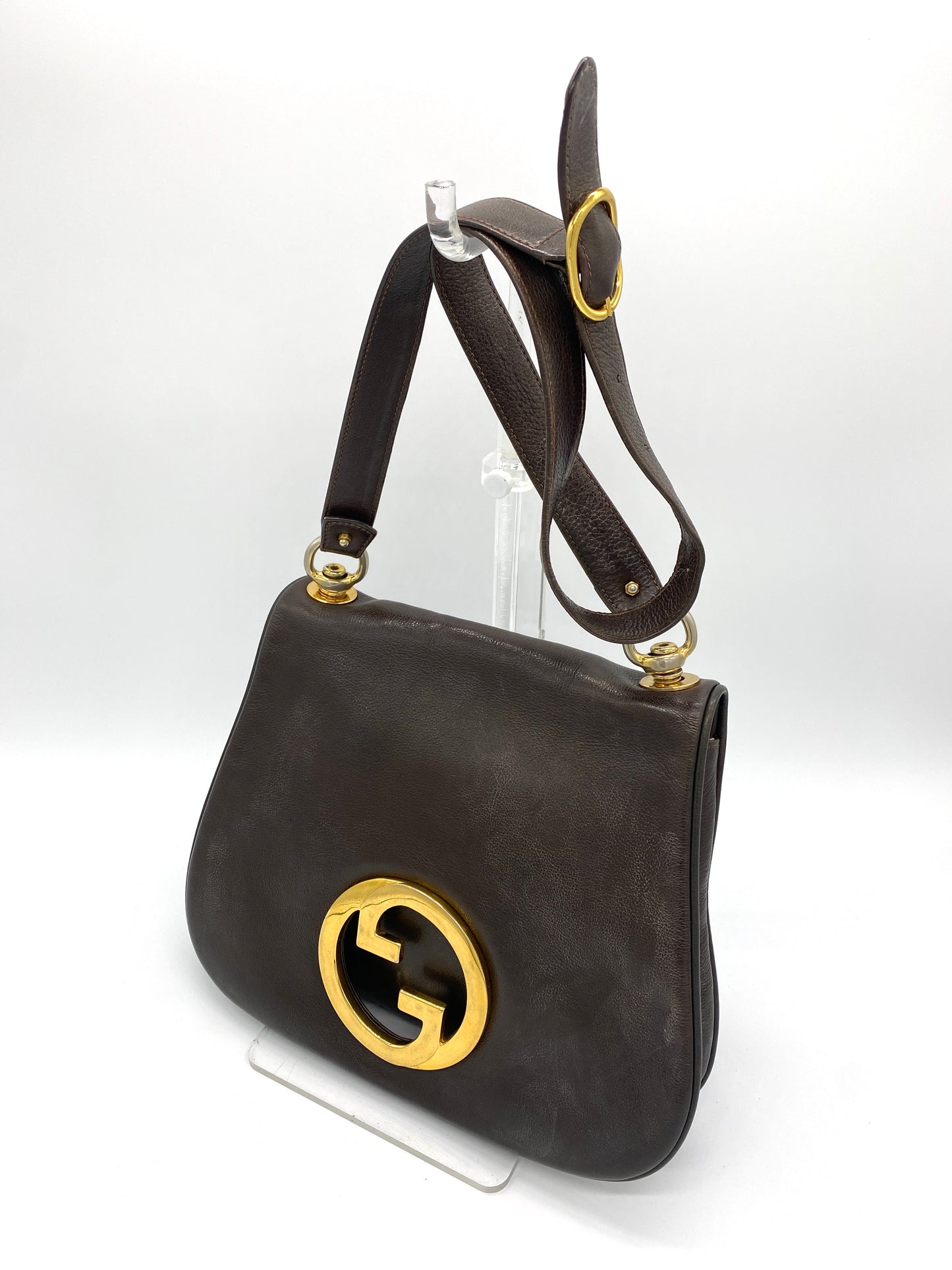Vintage GUCCI GG Gold Interlocking Shoulder Bag Authentic AA641