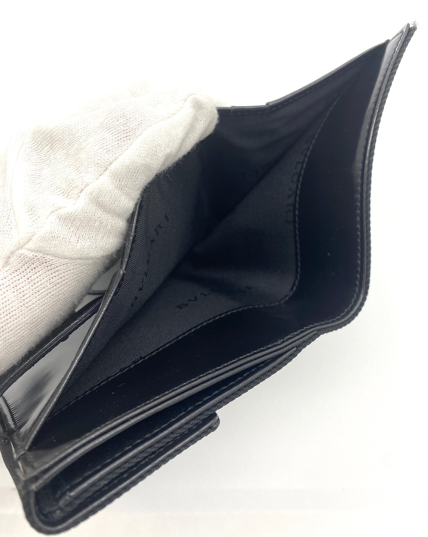 BVLGARI Folding Wallet Classico Canvas Authentic AA656