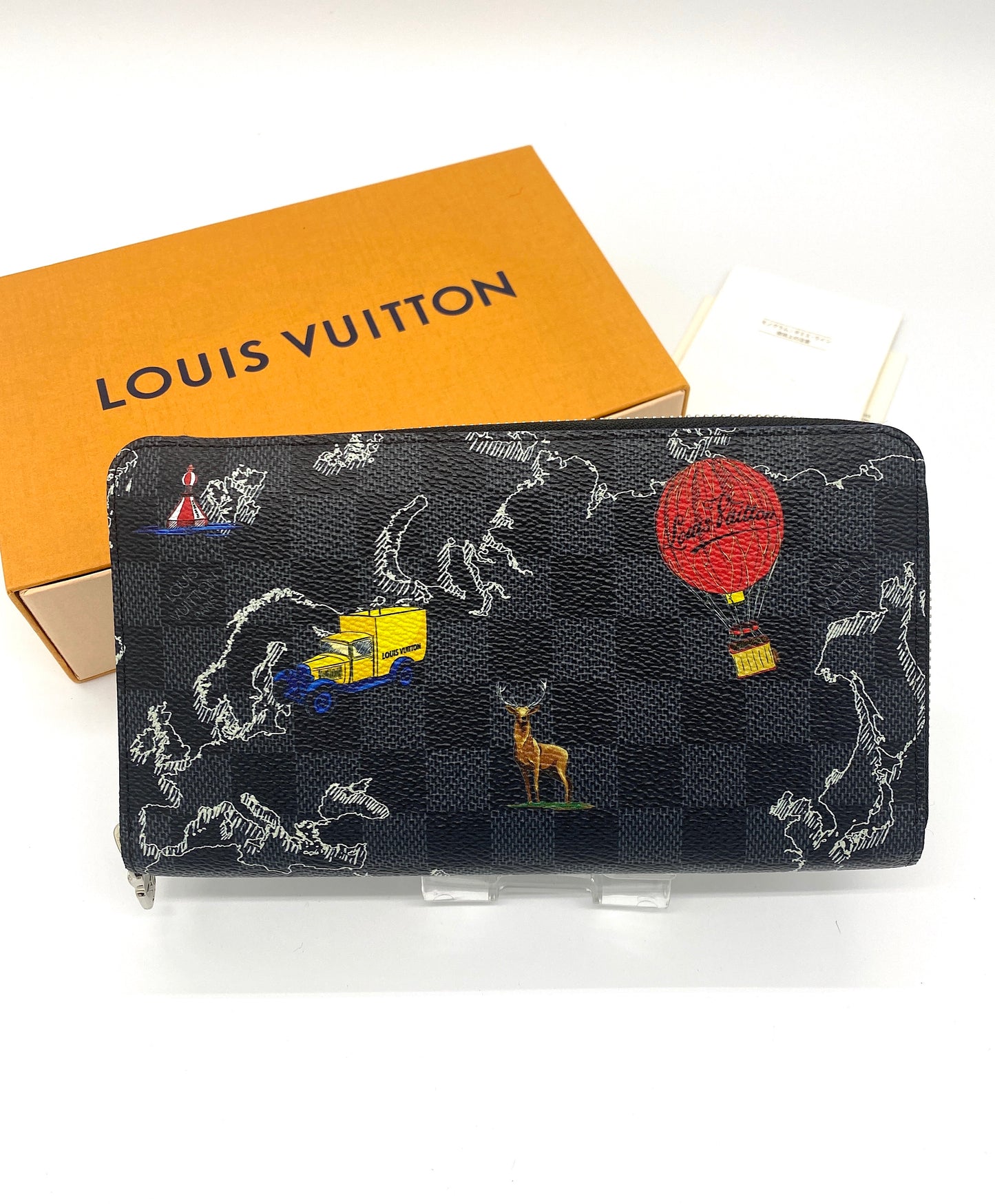 Louis-Vuitton Damier Graphite Zippy Organizer Long Wallet Authentic AA658
