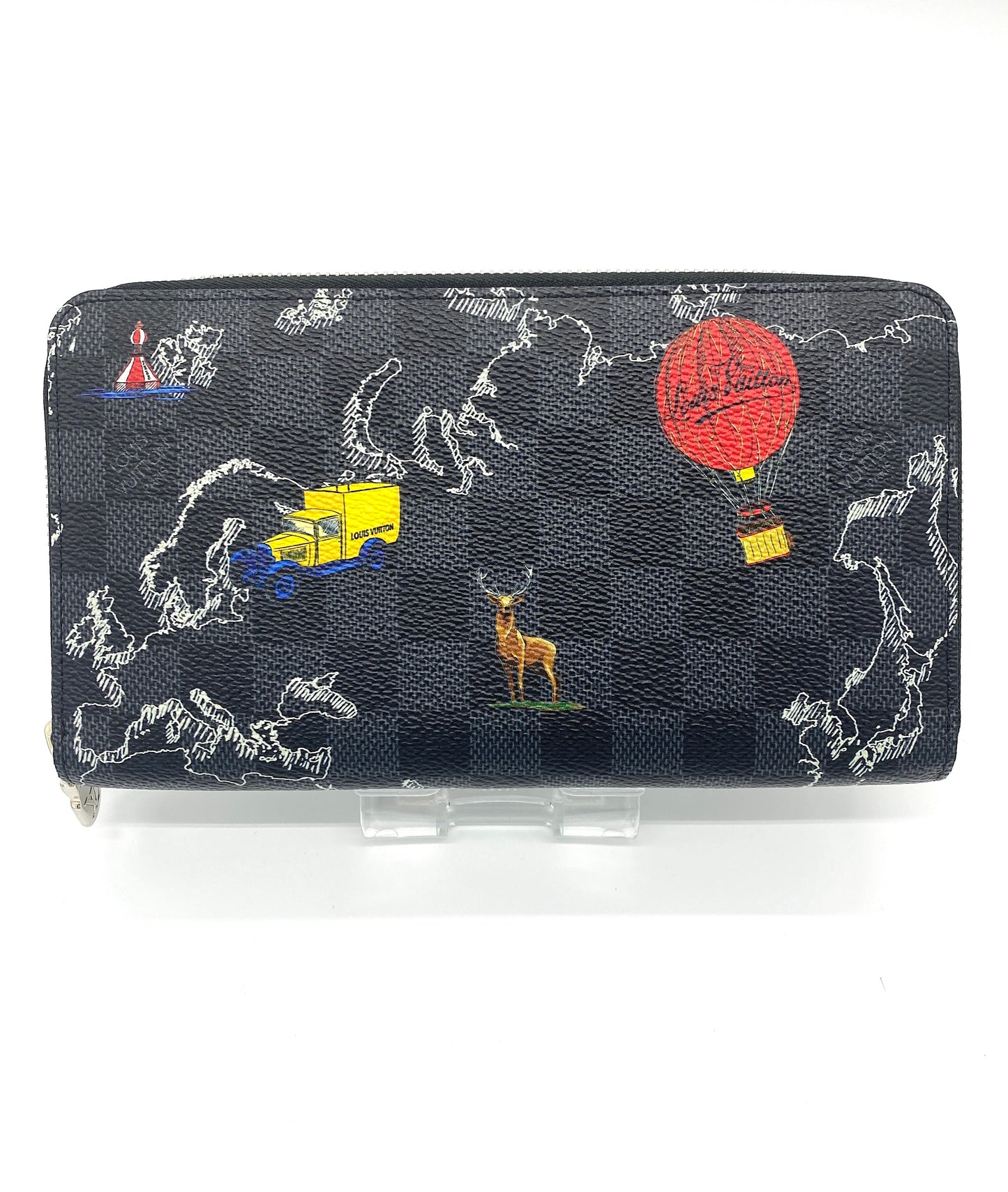 Louis-Vuitton Damier Graphite Zippy Organizer Long Wallet Authentic AA658