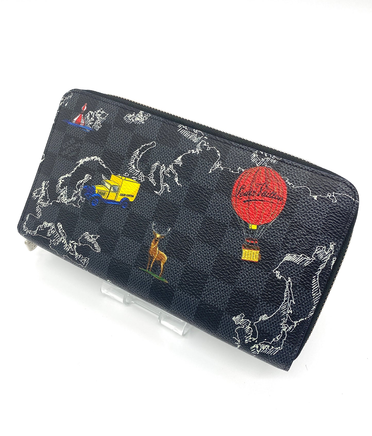 Louis-Vuitton Damier Graphite Zippy Organizer Long Wallet Authentic AA658