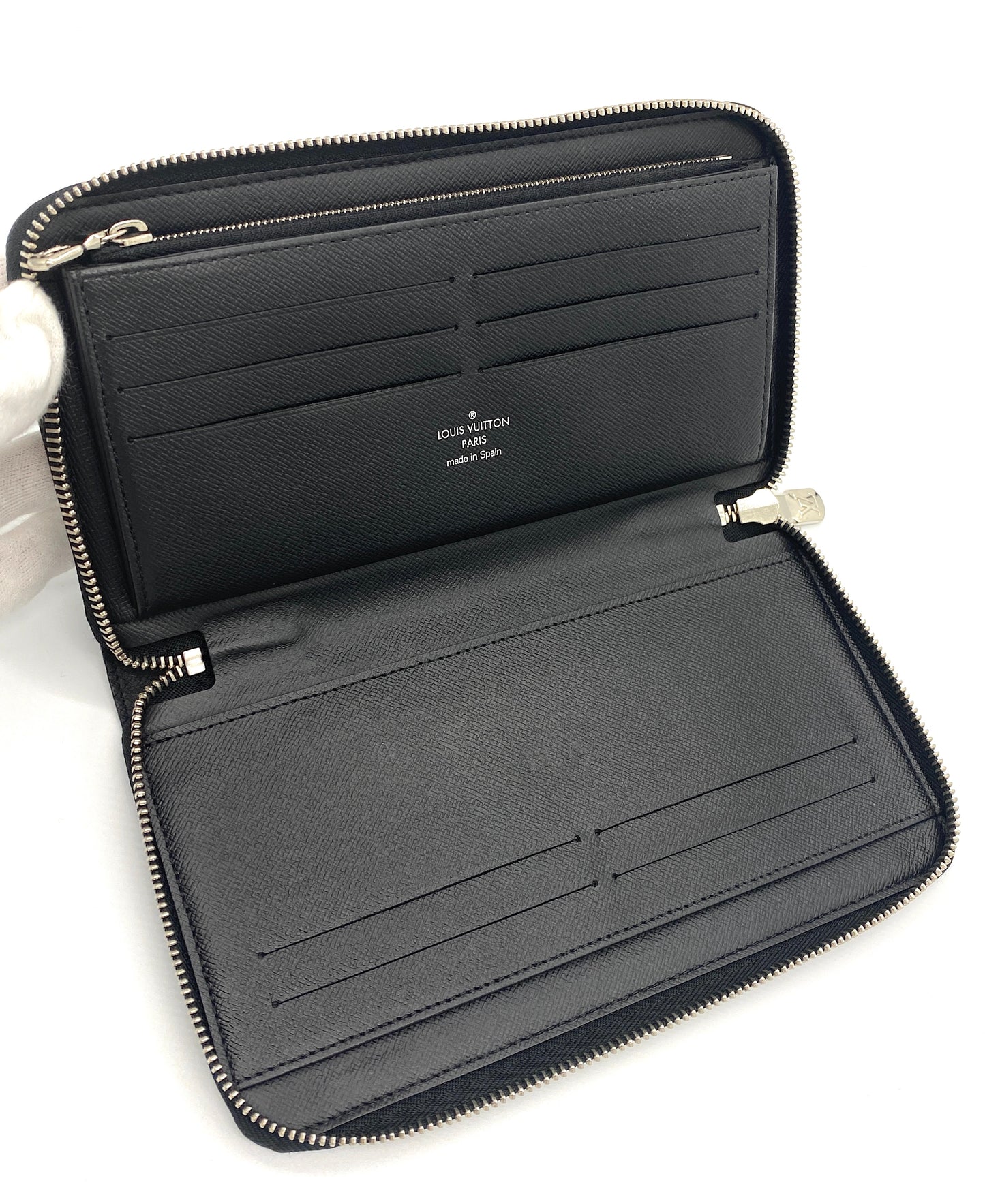 Louis-Vuitton Damier Graphite Zippy Organizer Long Wallet Authentic AA658