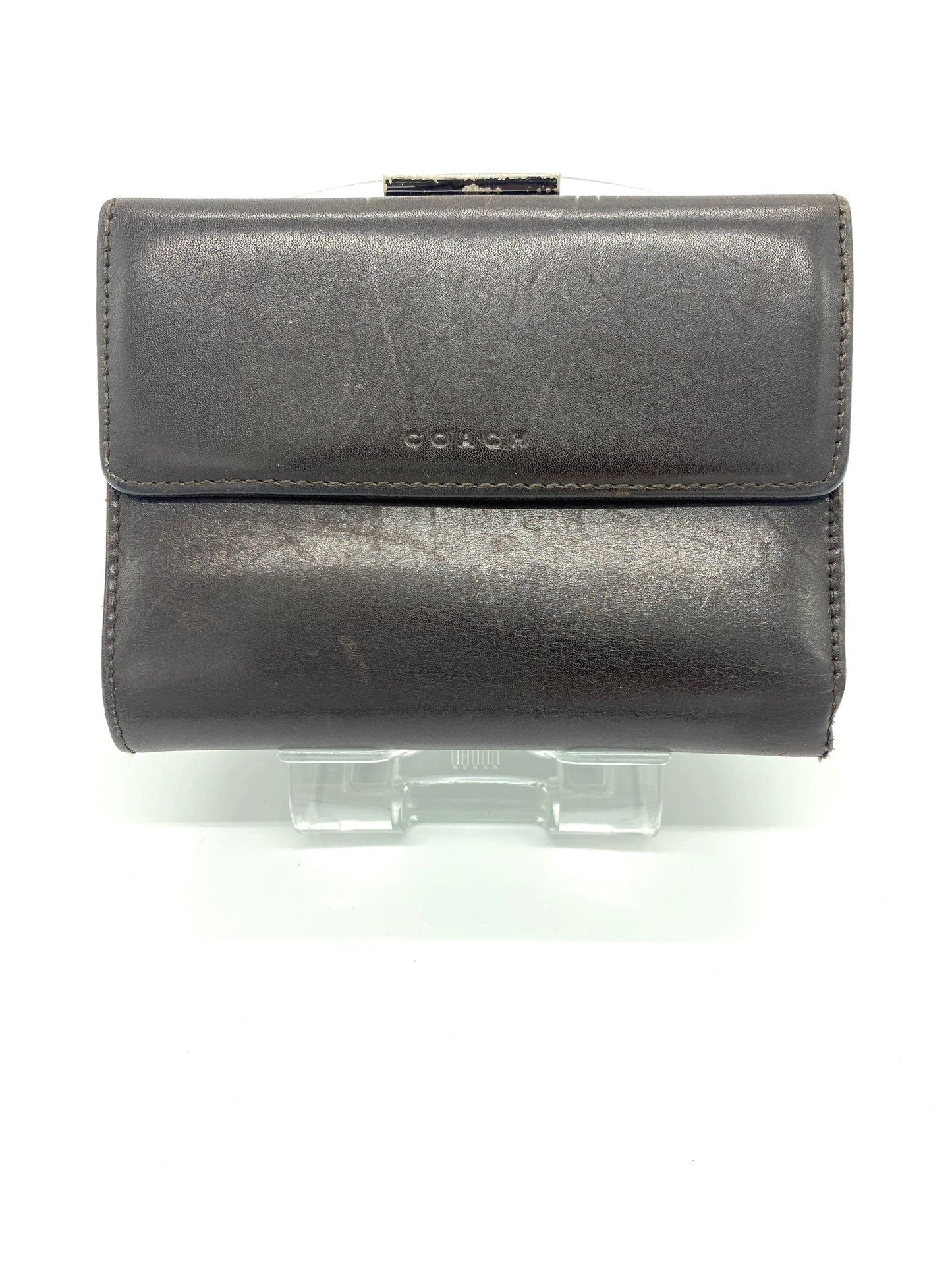 COACH Purse Tri-fold Wallet Brown Authentic AA671