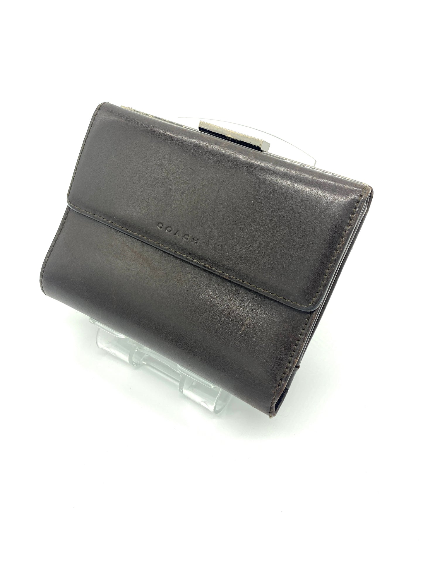 COACH Purse Tri-fold Wallet Brown Authentic AA671