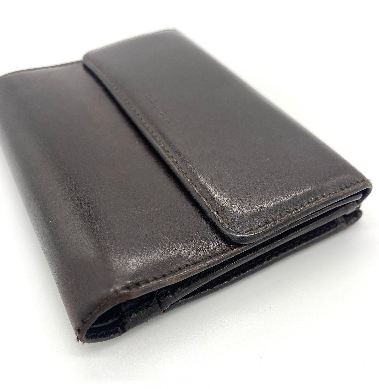 COACH Purse Tri-fold Wallet Brown Authentic AA671