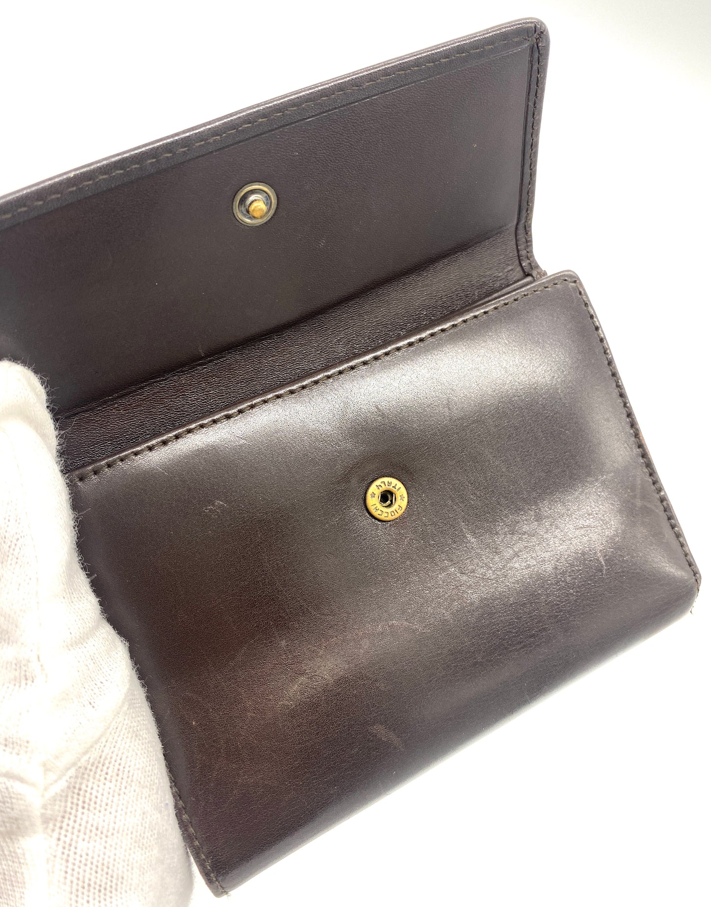 COACH Purse Tri-fold Wallet Brown Authentic AA671