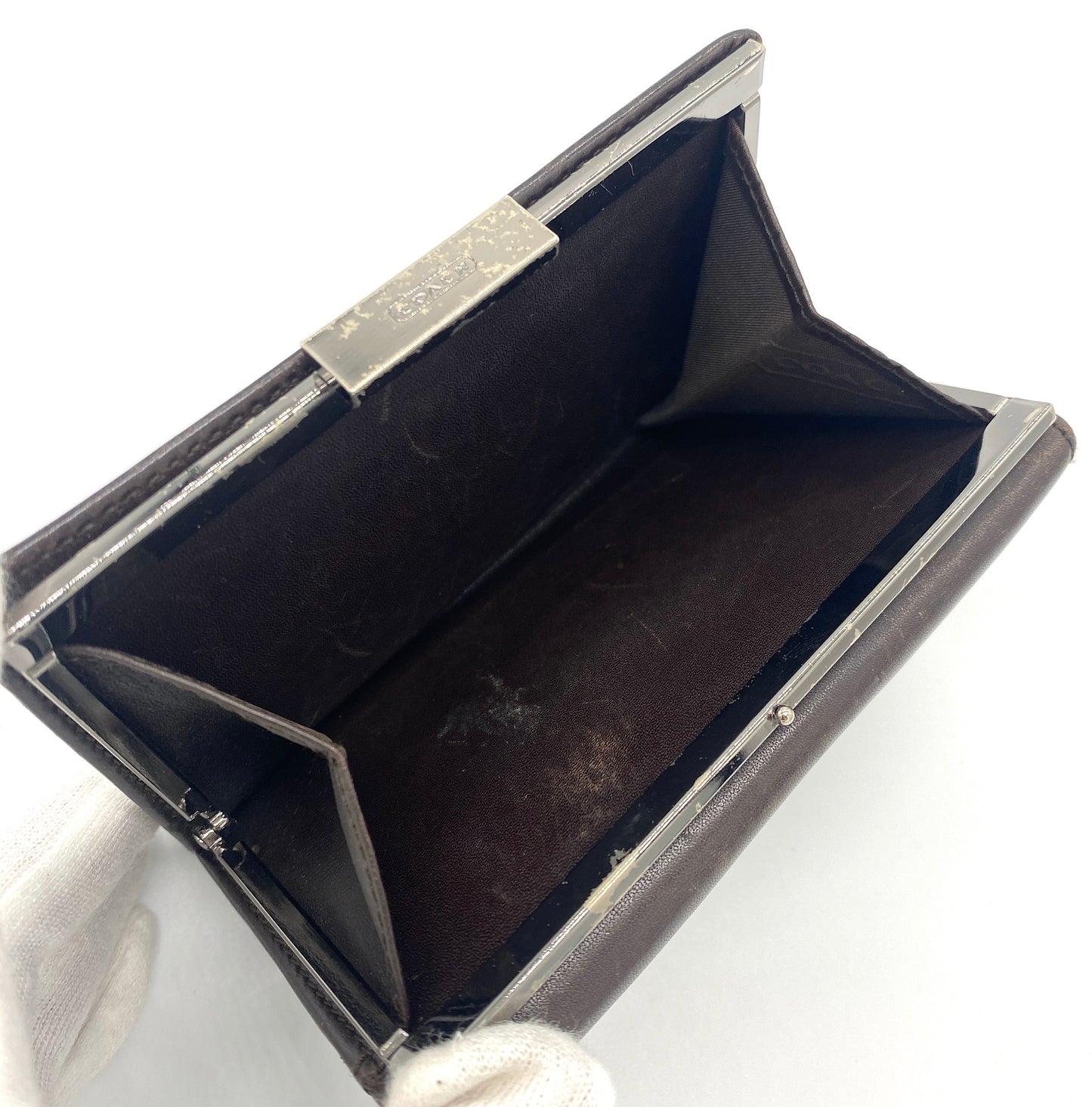 COACH Purse Tri-fold Wallet Brown Authentic AA671