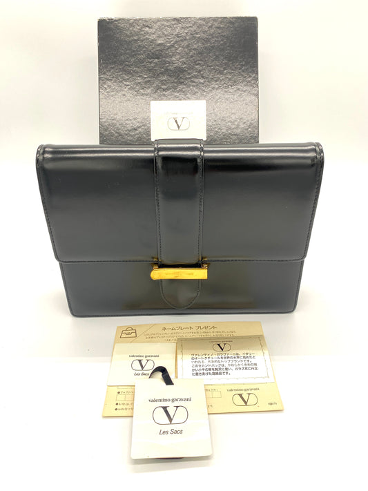 VALENTINO Clutch Bag Vintage Metal Clasp Authentic AA669