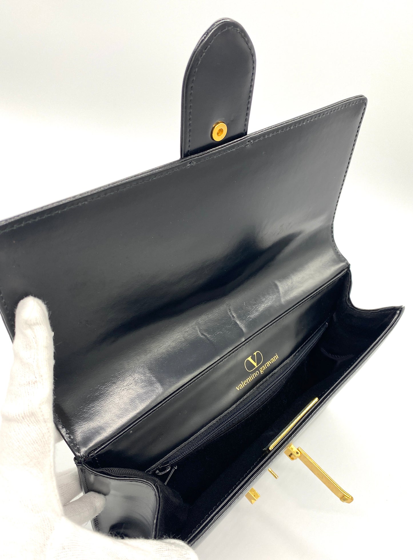VALENTINO Clutch Bag Vintage Metal Clasp Authentic AA669