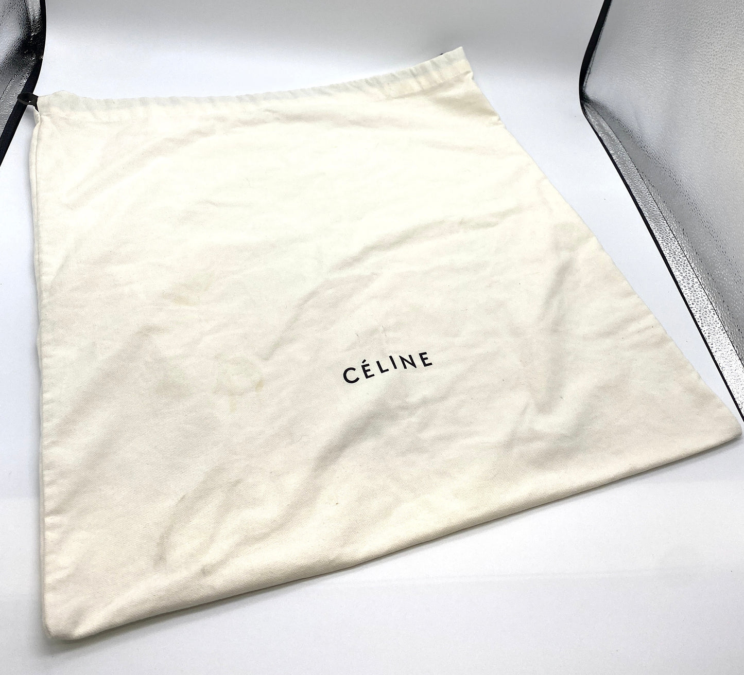 CELINE Horizontal Cabas Bicolor Red and Beige Leather Tote Bag Authentic AA692