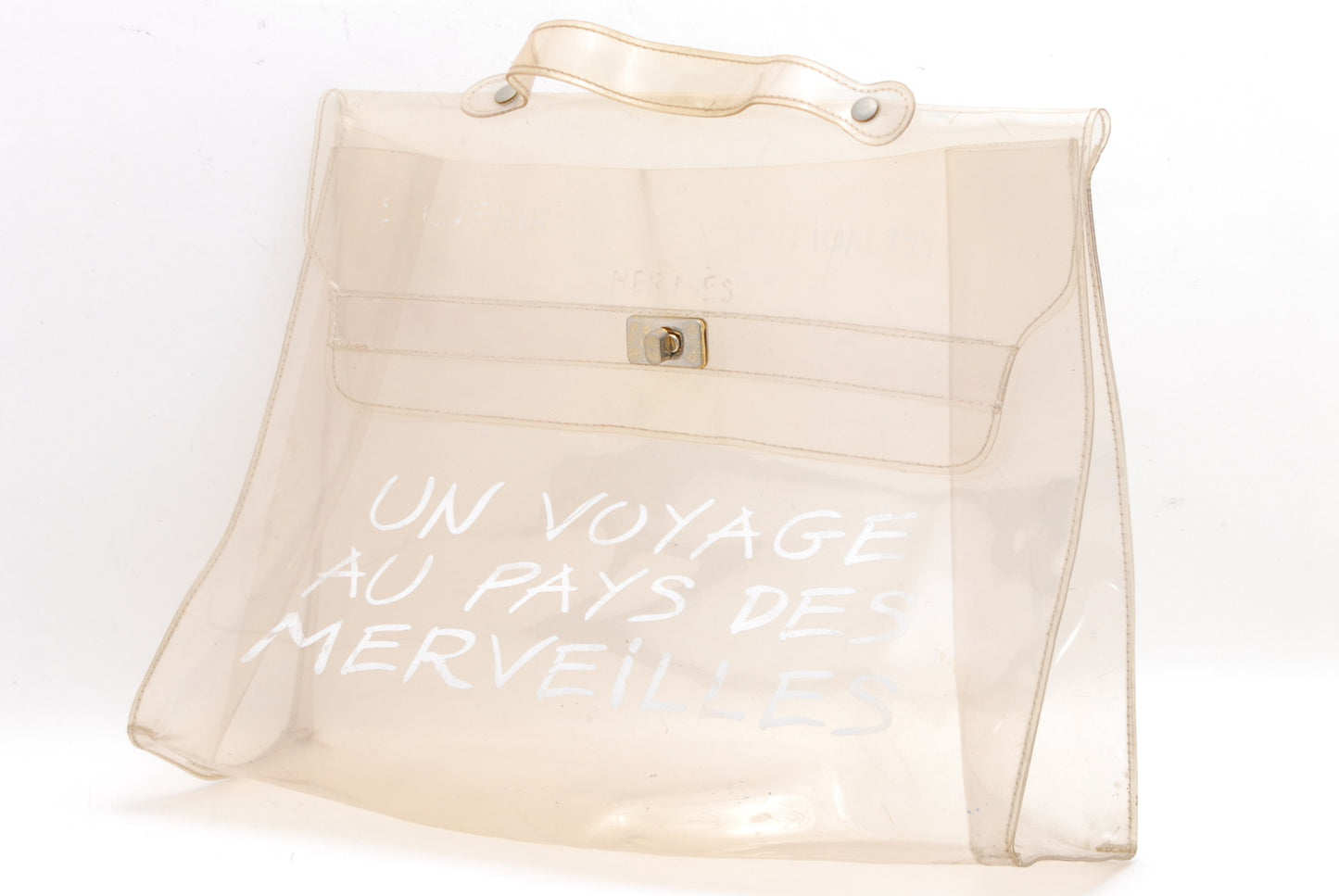 HERMES Vinyl Kelly hand bag clear Authentic A920