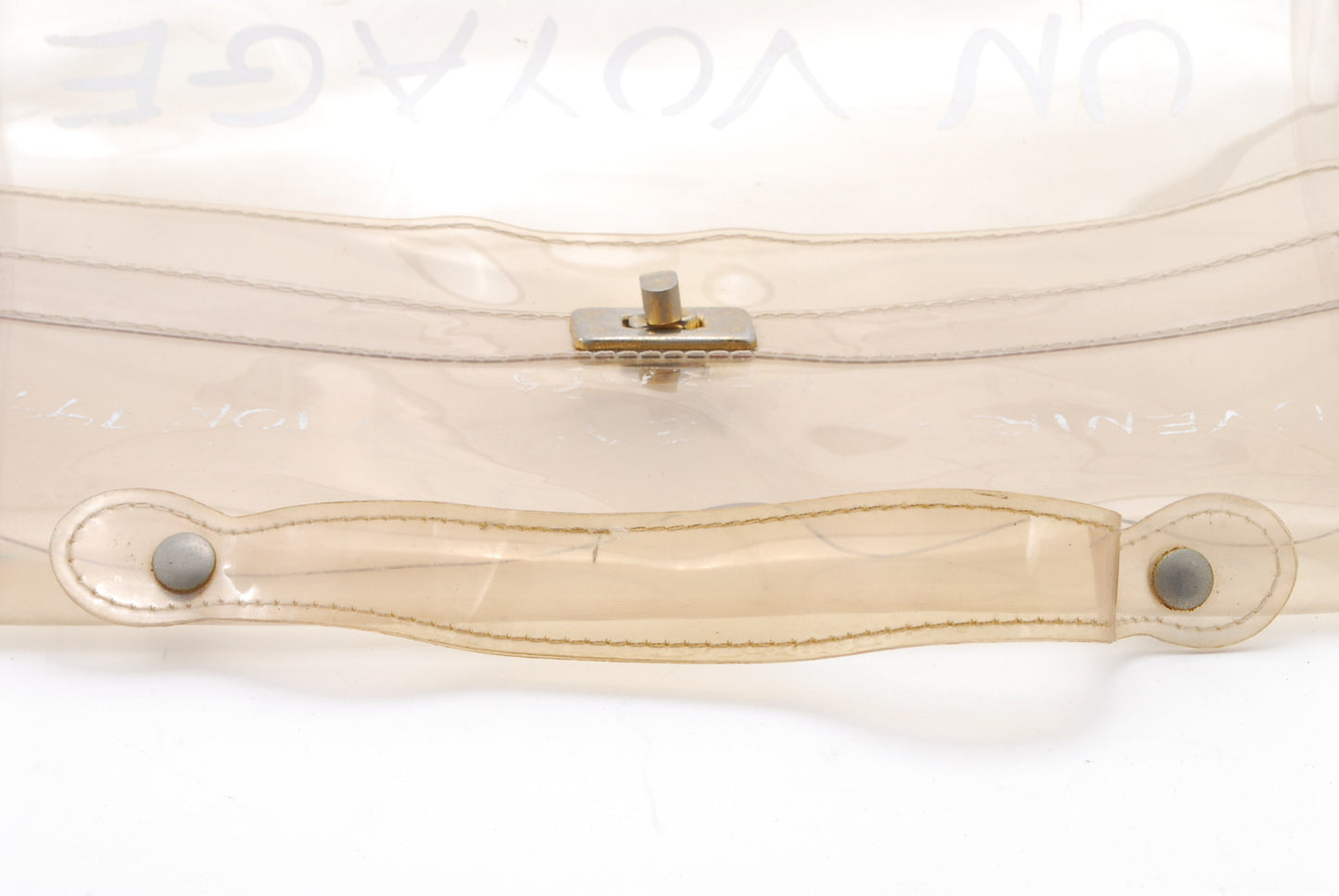 HERMES Vinyl Kelly hand bag clear Authentic A920