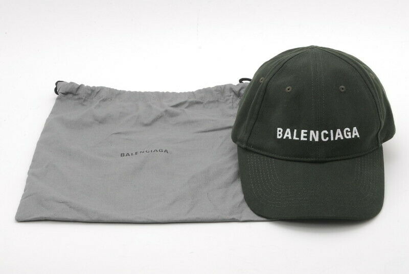 BALENCIAGA men's baseball cap logo embroidered hat green *Rank SA* Authentic A655