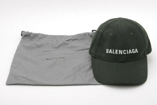 BALENCIAGA men's baseball cap logo embroidered hat green *Rank SA* Authentic A655