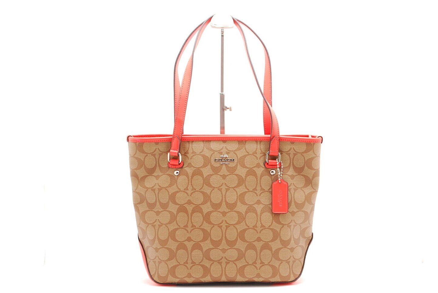 COACH Shoulder bag Signature beige x orange Authentic A951