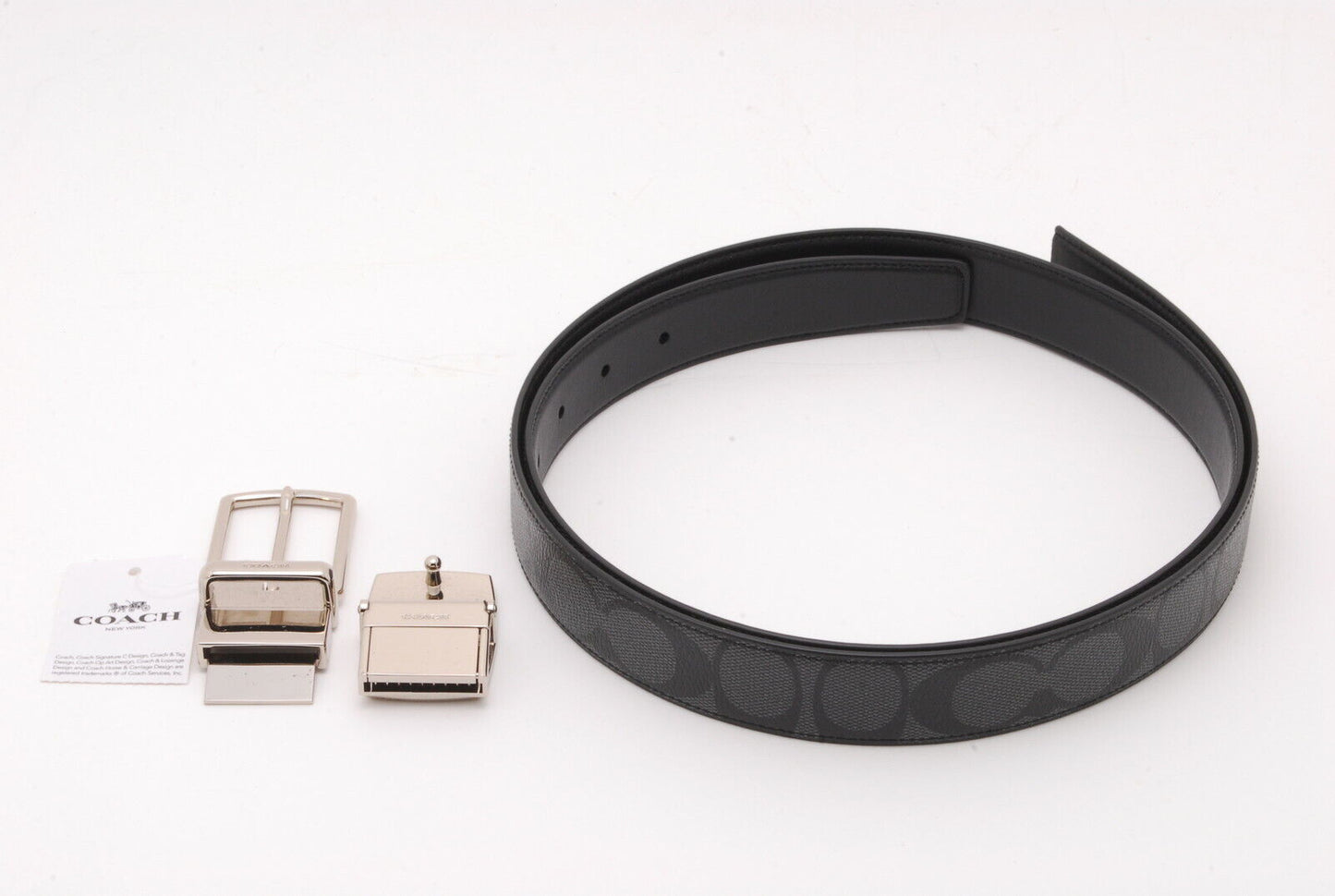 【Rank S】Auth Coach belt unused item with black case, with instructions JP A446