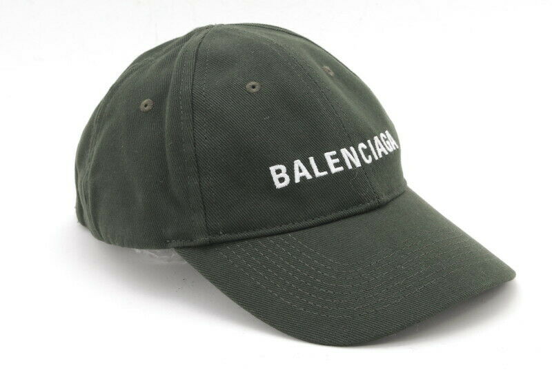 BALENCIAGA men's baseball cap logo embroidered hat green *Rank SA* Authentic A655