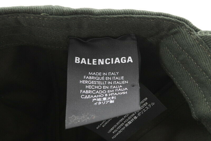 BALENCIAGA men's baseball cap logo embroidered hat green *Rank SA* Authentic A655