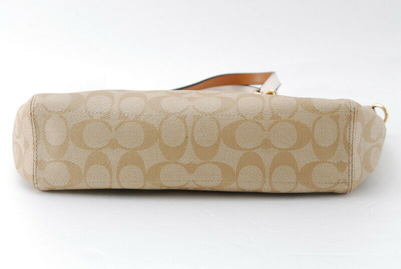 【Rank SA】Authentic Coach Leather 2way Handbag Light Beige From Japan A443