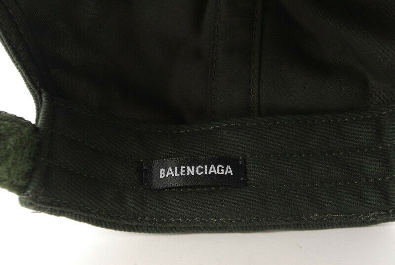 BALENCIAGA men's baseball cap logo embroidered hat green *Rank SA* Authentic A655