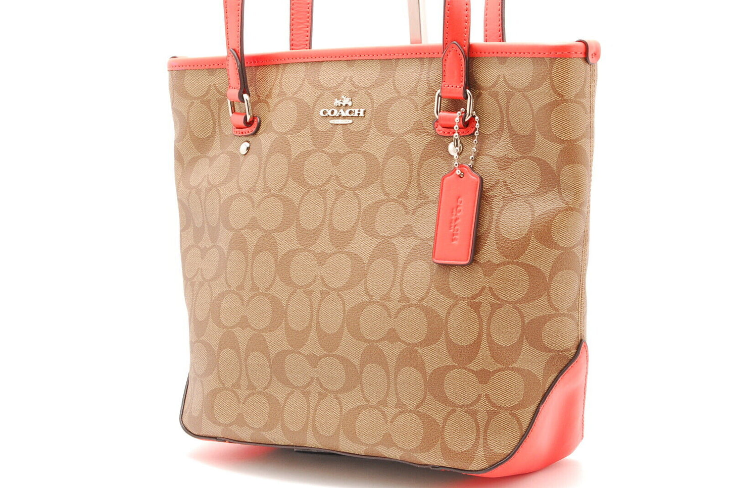 COACH Shoulder bag Signature beige x orange Authentic A951